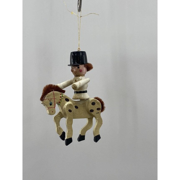 Vintage Toy Soldier Guard on Horse Folk Art Style Wooden Wood Hanging Ornament - Picture 7 of 12